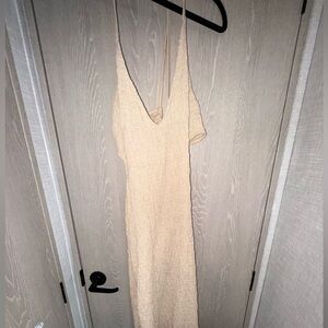 Astr Cream Backless Dress
